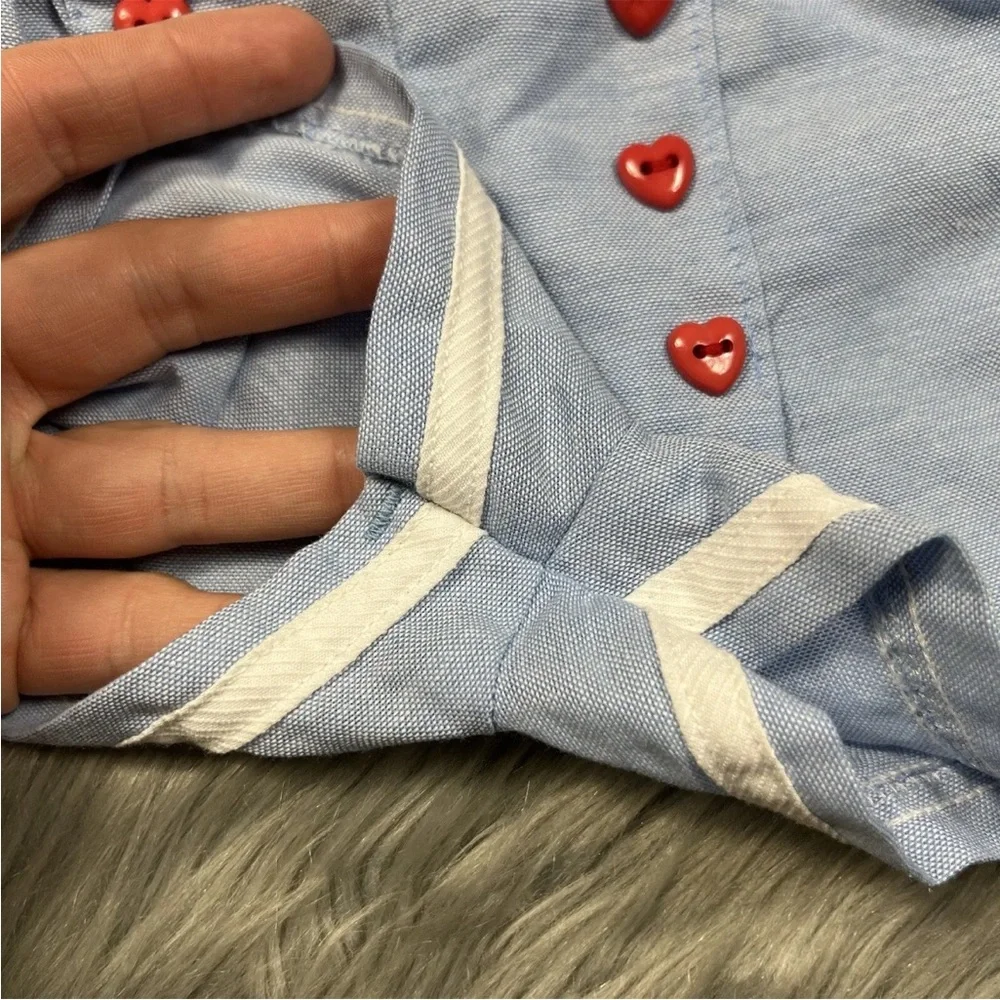 Vintage Baby Girls Carters Shorts Blue Red White Sailor Heart